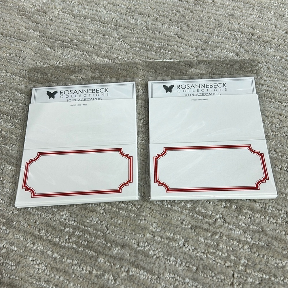 20 Place Cards Red & White BY  ROSANNE BECK